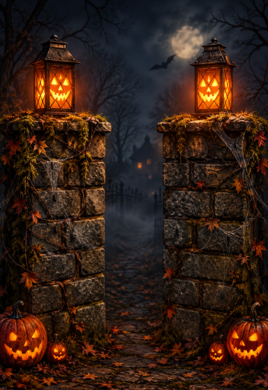 outside spooky lights